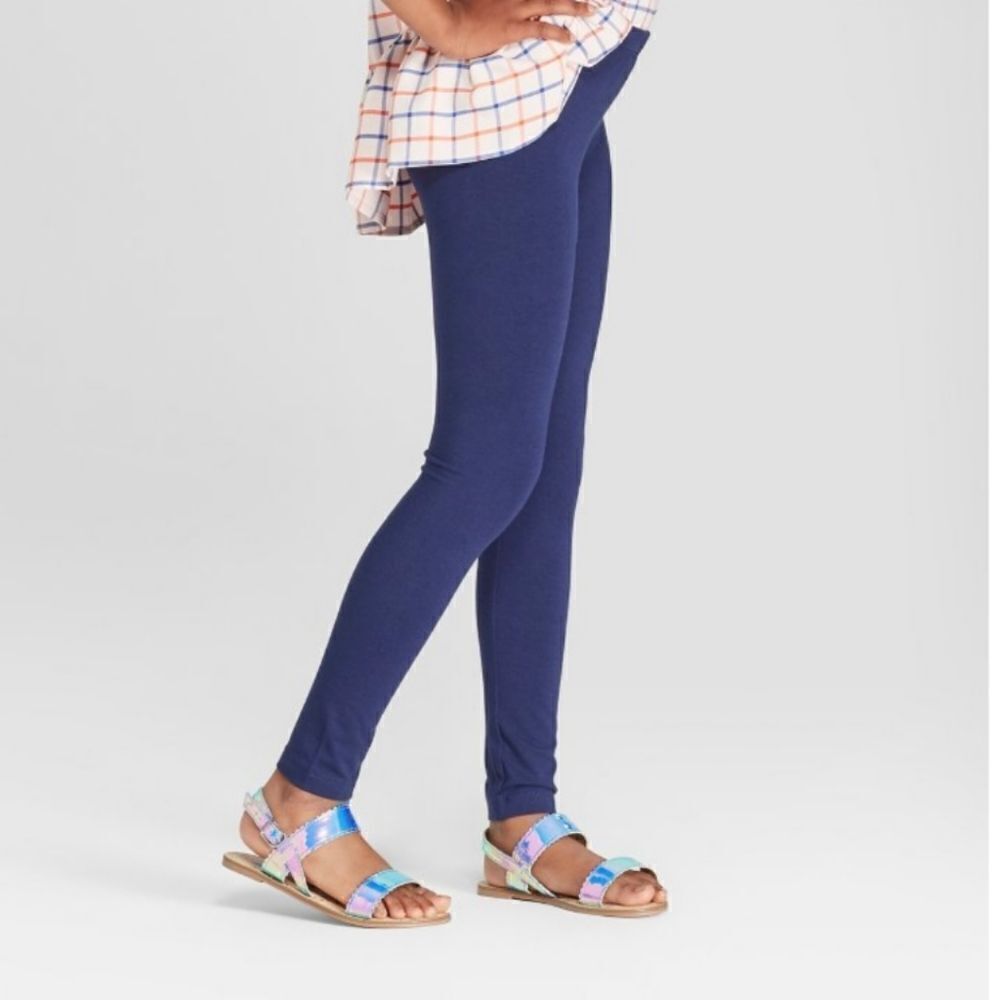 Cat & Jack Navy Girls Leggings 10/12